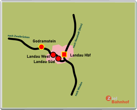 Landau Hbf Landau Süd Godramstein Landau West nach Neustadt (Wein) nach Winden nach Zweibrücken